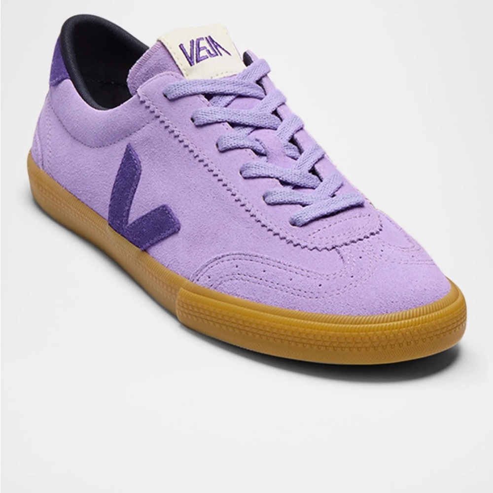 VEJA Lavande Purple Volley Suede Sneaker with Gum Sole